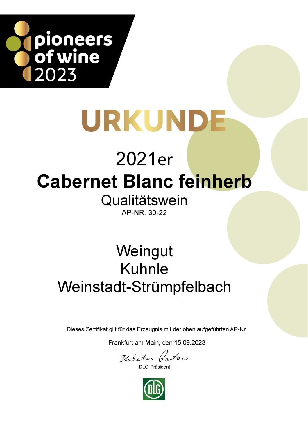 2021 Cabernet Blanc feinherb
